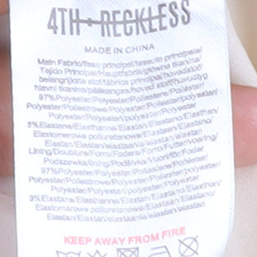 4th + Reckless Beige Double Breasted Women's Blazer UK 16