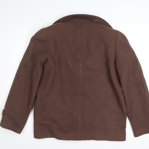Planet Women’s Brown Wool Pea Coat Size 12 Classic Short Jacket