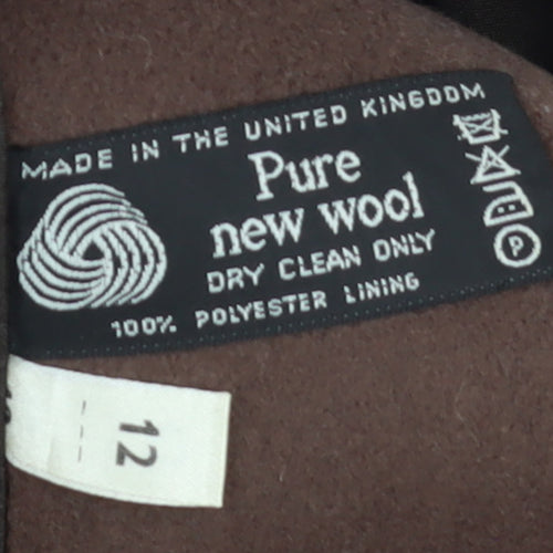 Planet Women’s Brown Wool Pea Coat Size 12 Classic Short Jacket