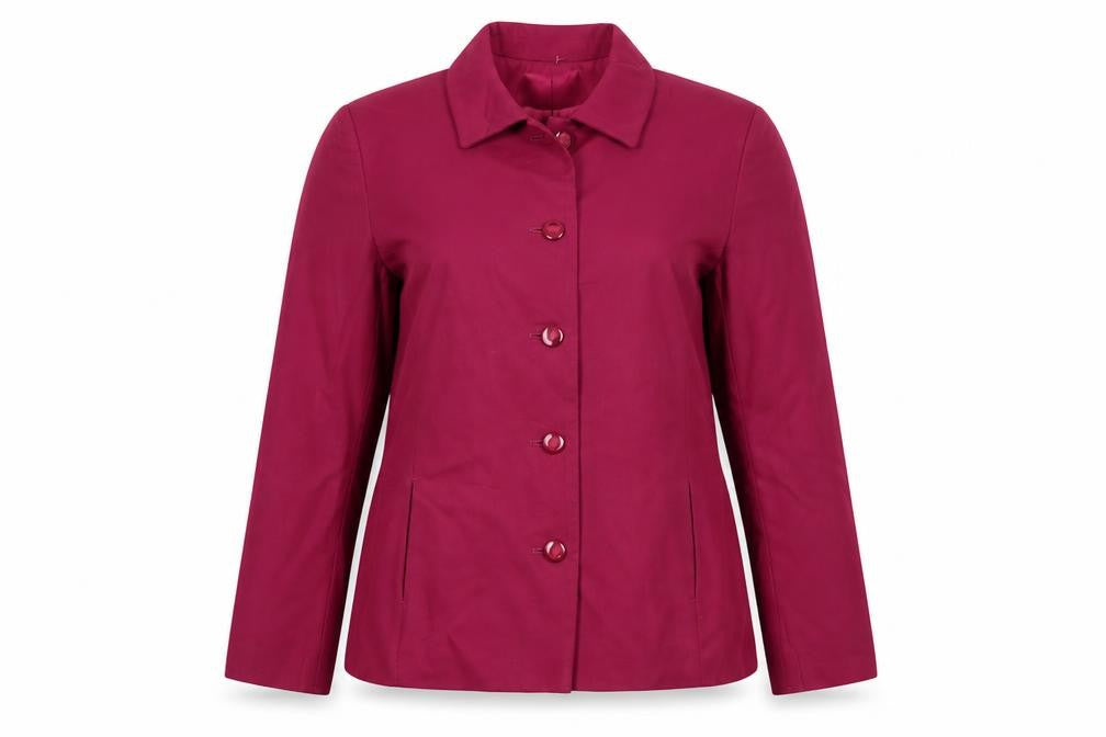 Front view of Pendleton Women’s Red Wool Petite Blazer, size UK 8, Classic Wool Jacket