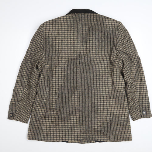 Viyella Womens Brown Check Wool Blazer Jacket UK 18 Classic Tweed