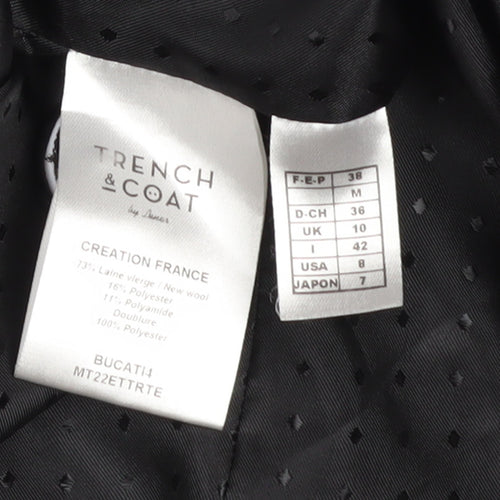 Trench & Coat Women's Grey Wool Pea Coat Size 10 Mid-Length