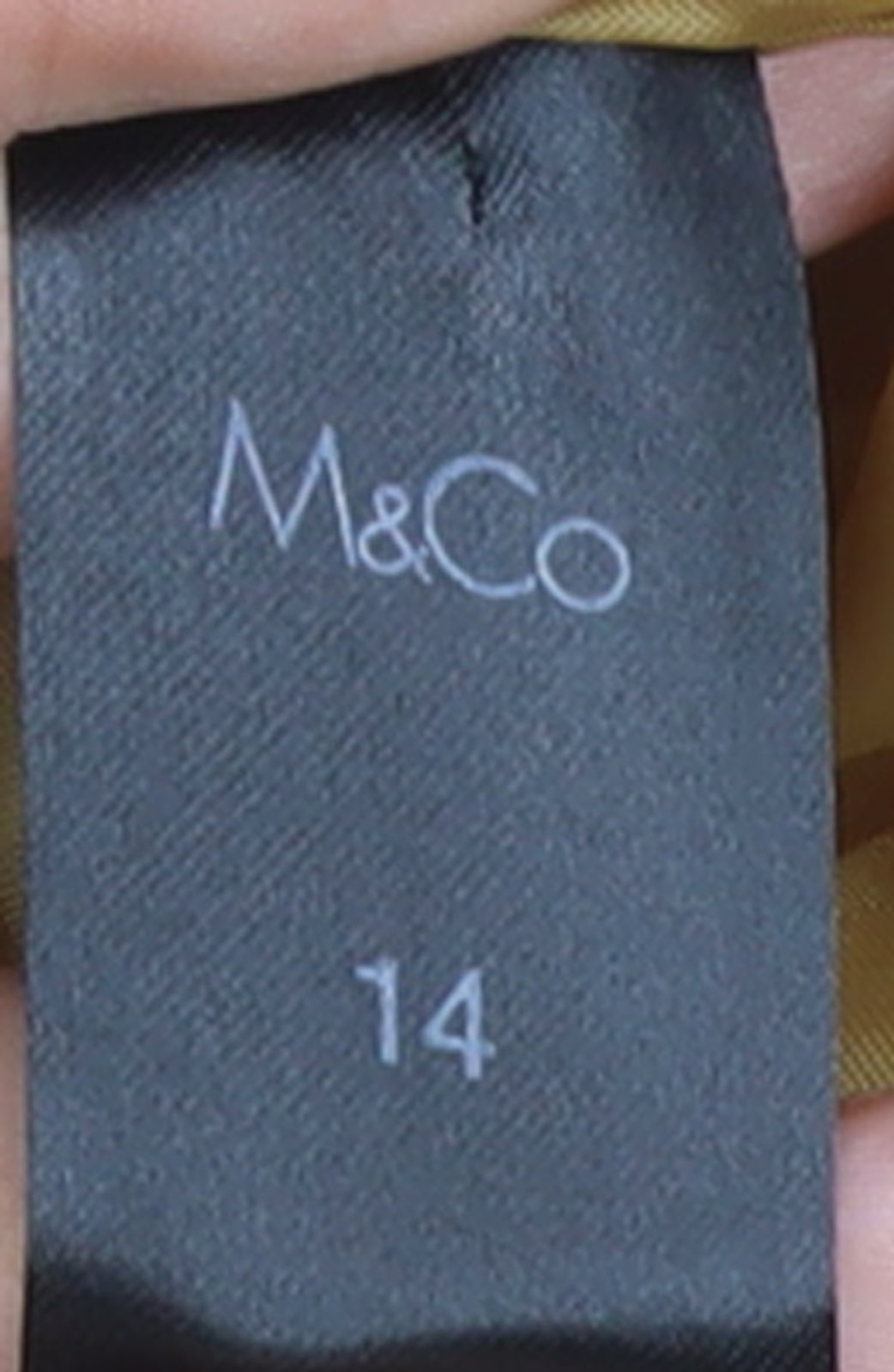M&Co Women Yellow Wool Blend Pea Coat Size 14 Button Mid-Length