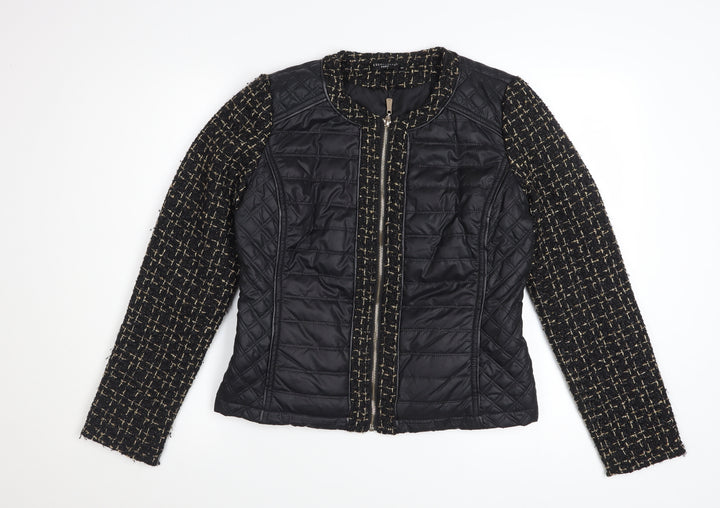 Escardelle Women’s Black Quilted Tweed Jacket Size M
