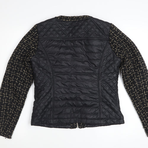 Escardelle Women’s Black Quilted Tweed Jacket Size M
