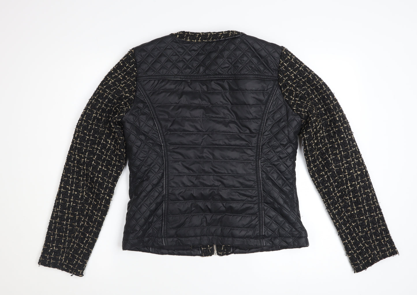 Escardelle Women’s Black Quilted Tweed Jacket Size M
