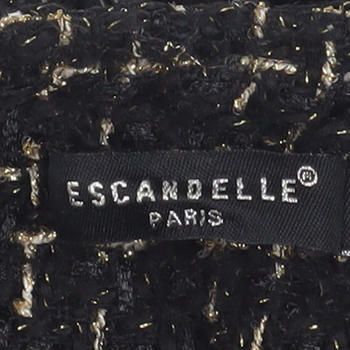 Escardelle Women’s Black Quilted Tweed Jacket Size M