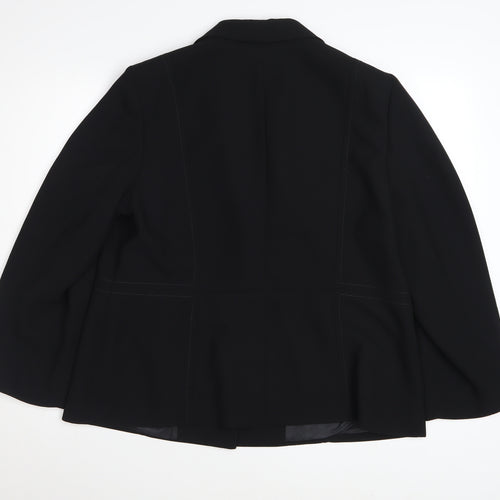 Planet Womens Black Polyester Lined Single-Breasted Blazer UK 18