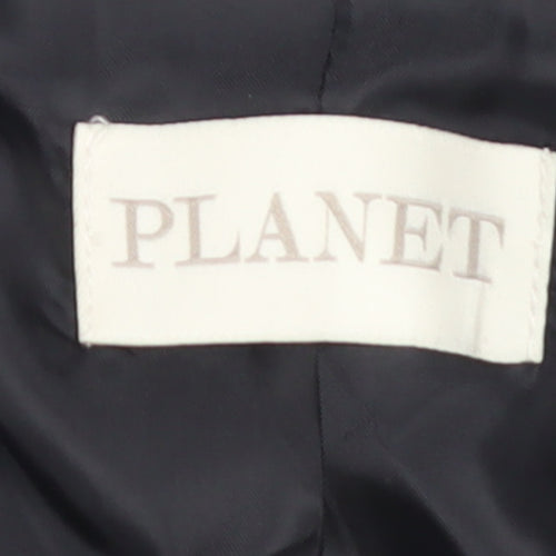 Planet Womens Black Polyester Lined Single-Breasted Blazer UK 18