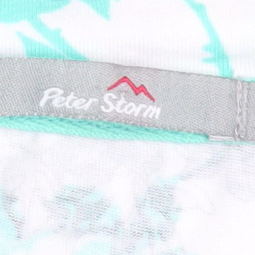 Peter Storm Womens Green Striped Cotton T-Shirt Size 8