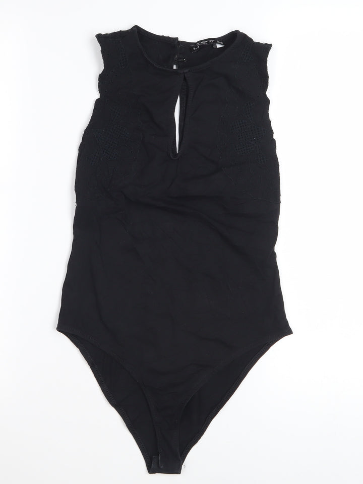 Bershka Night Out Women's Black Sleeveless Bodysuit Size S