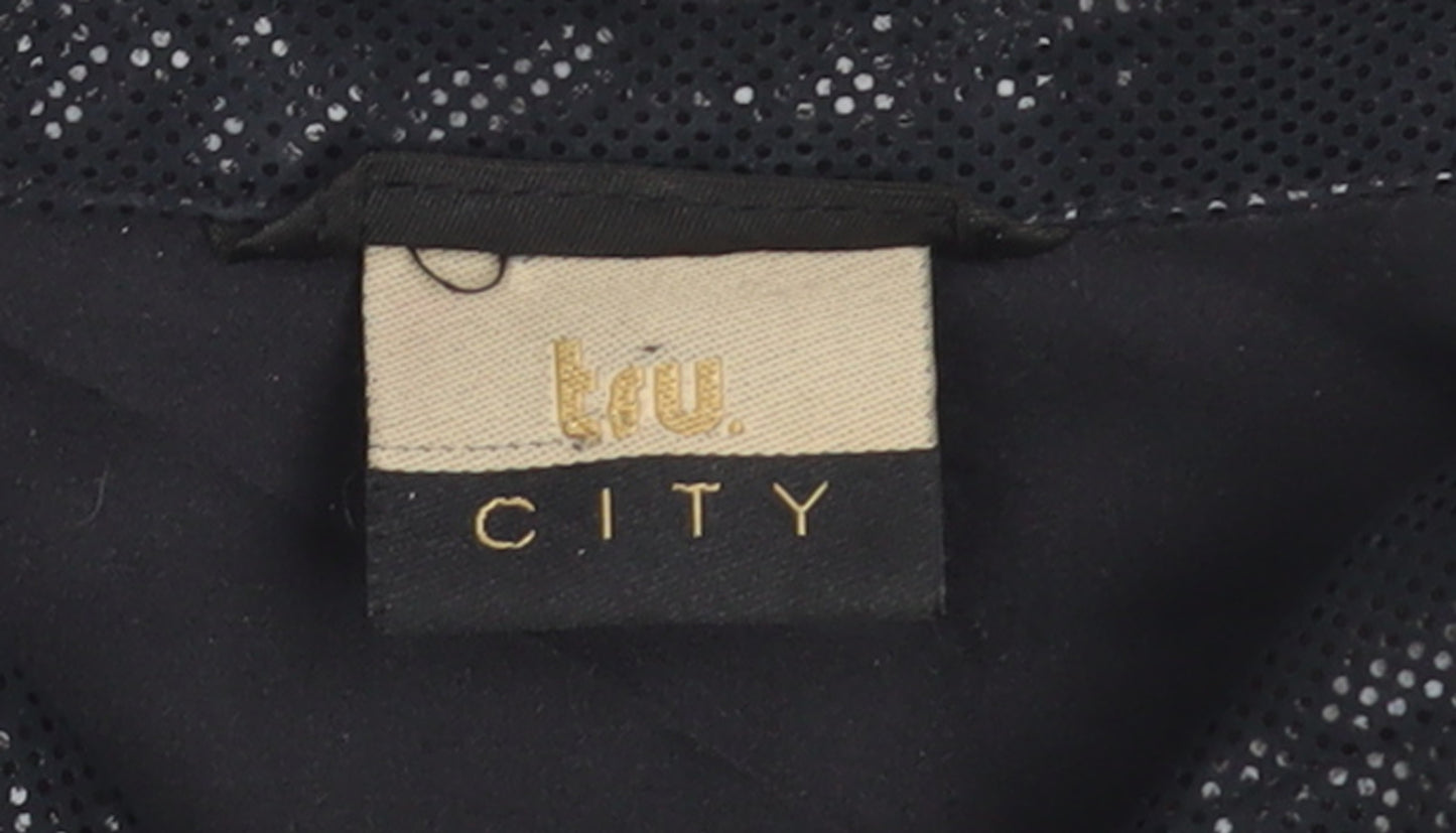 Tru City Women's Black Polyester Zip Jacket Size 10