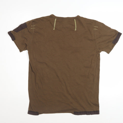 RS Relakz Men's Brown Graphic Print Crew Neck T-Shirt Size L