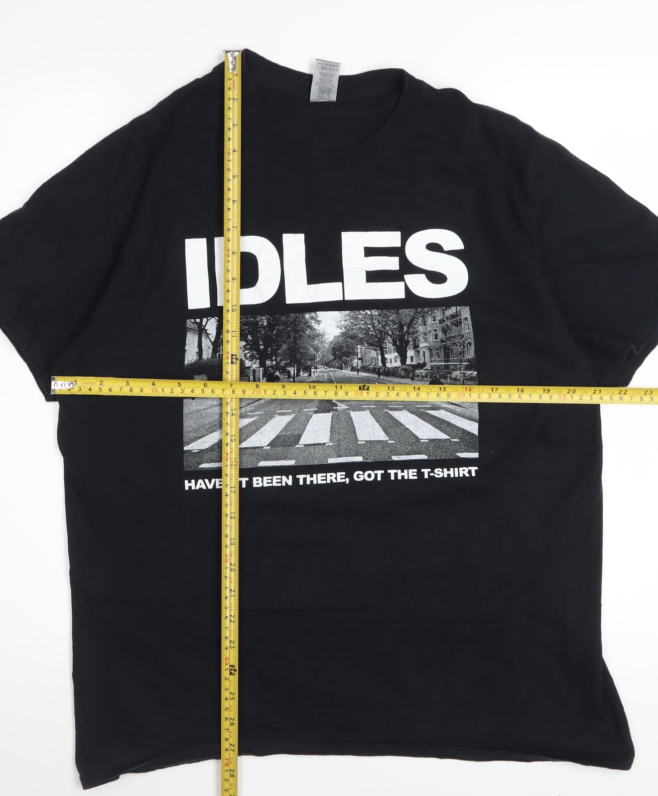 Gildan Mens Black IDLES Band Graphic Cotton T-Shirt Size L