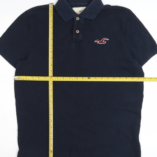 Hollister Men's Blue XL Slim Fit Cotton Polo Shirt