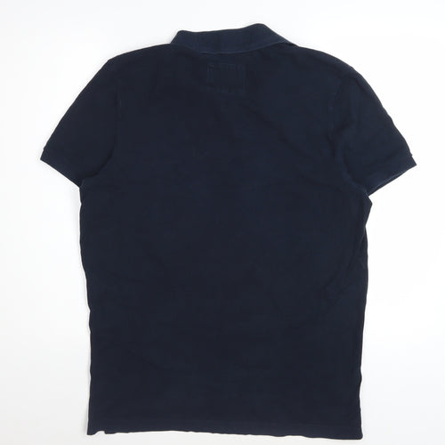 Hollister Men's Blue XL Slim Fit Cotton Polo Shirt