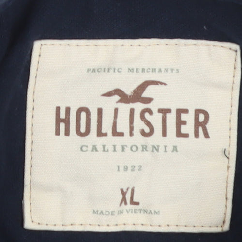 Hollister Men's Blue XL Slim Fit Cotton Polo Shirt
