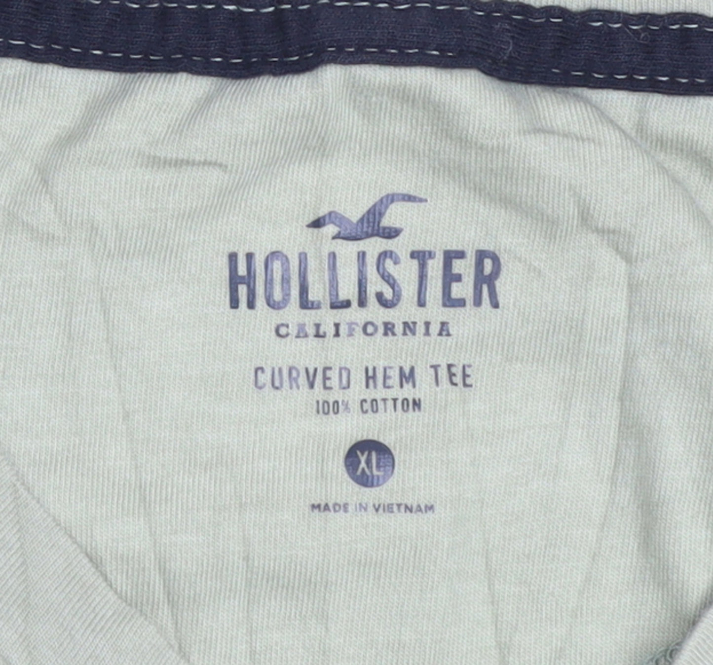 Hollister Men's Green Black Ombre Curved Hem T-Shirt XL Cotton