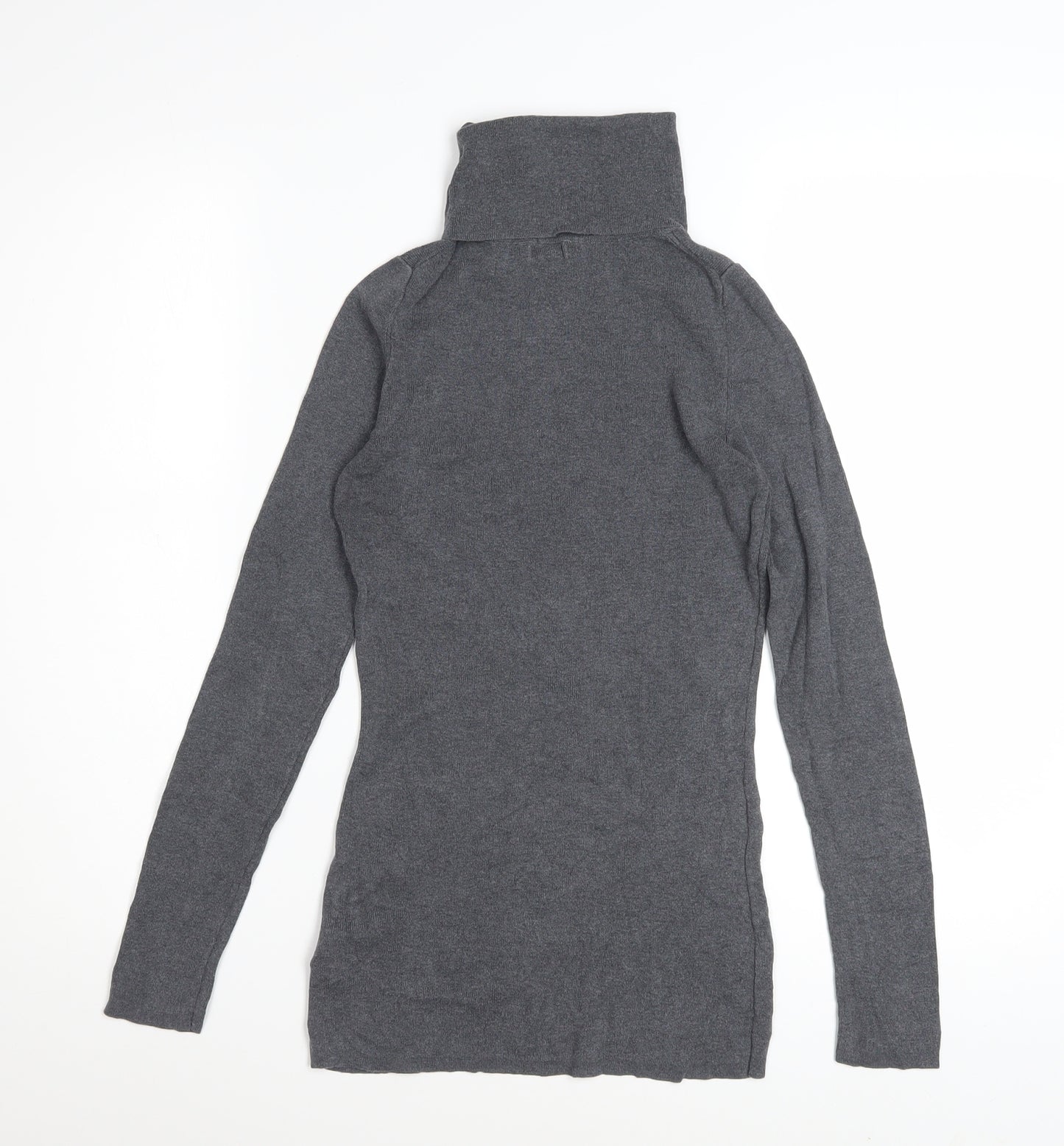 Jigsaw Women’s Grey Silk Cotton Roll Neck Jumper Size S