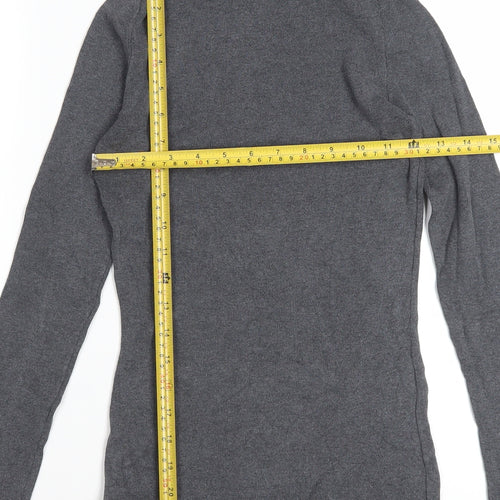 Jigsaw Women’s Grey Silk Cotton Roll Neck Jumper Size S