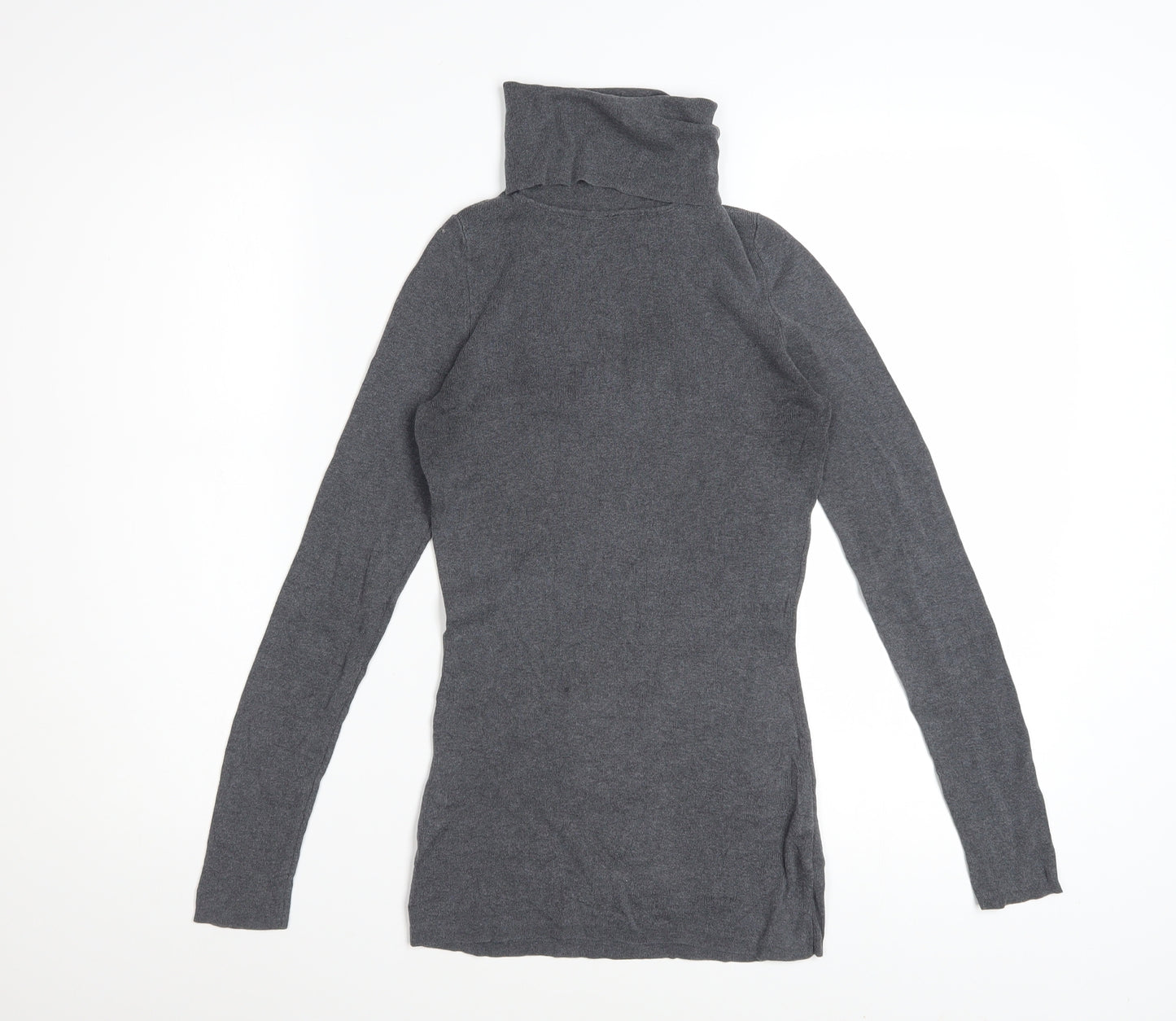Jigsaw Women’s Grey Silk Cotton Roll Neck Jumper Size S