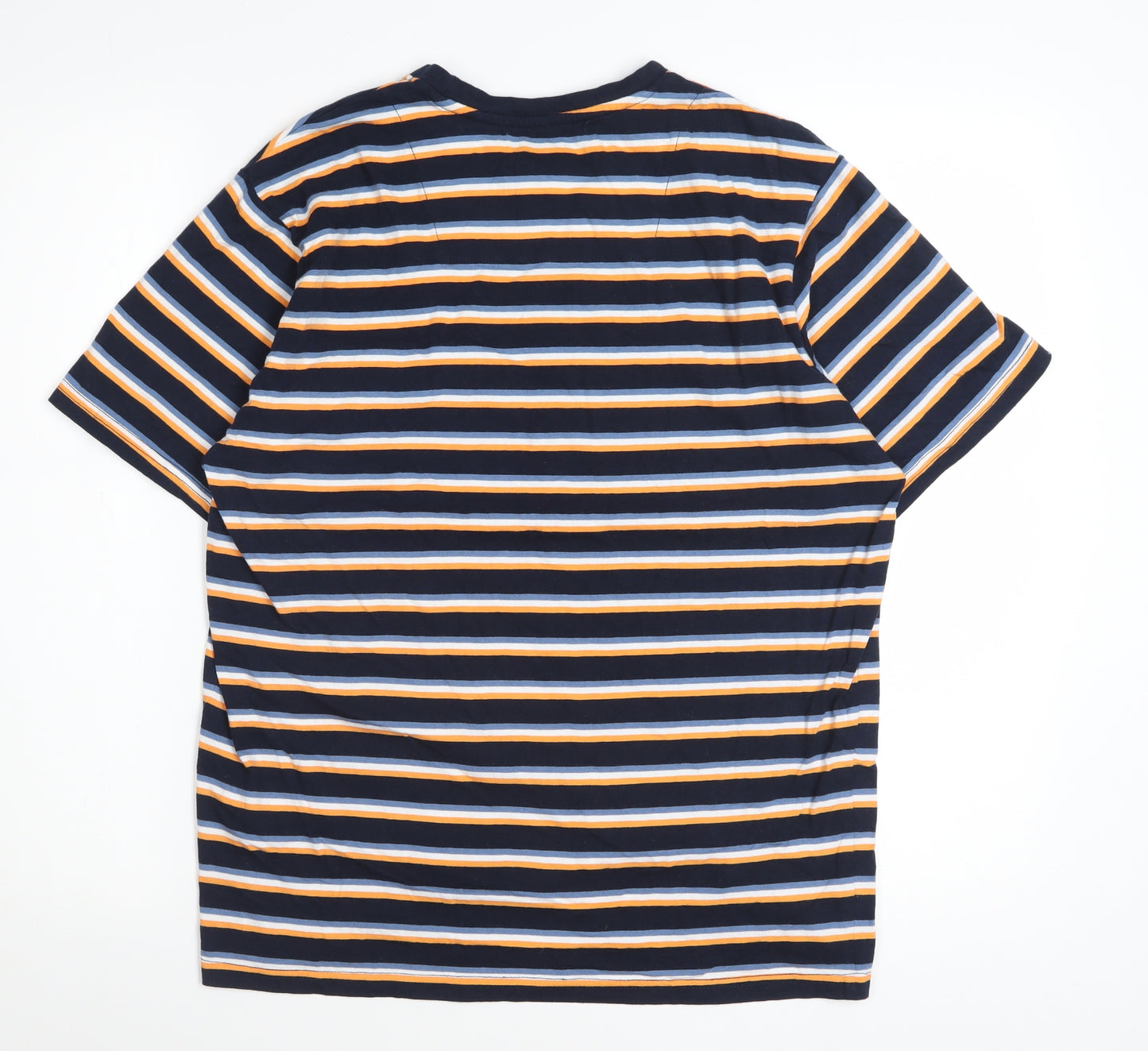 Threadbare Men's Multicoloured Striped Crew Neck Cotton T-Shirt Size M