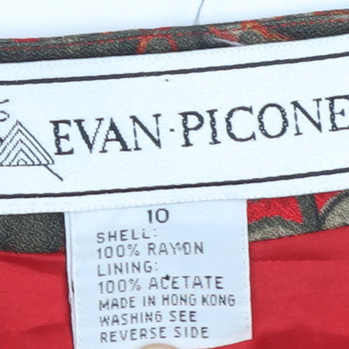 Evan-Picone Womens Red Floral Rayon Lined Blazer Size 10
