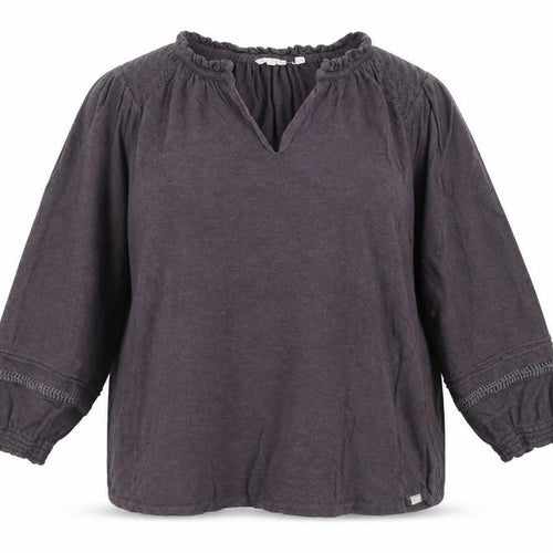 Fat Face Womens Purple 3/4 Sleeve V-Neck Tunic Blouse Size 18