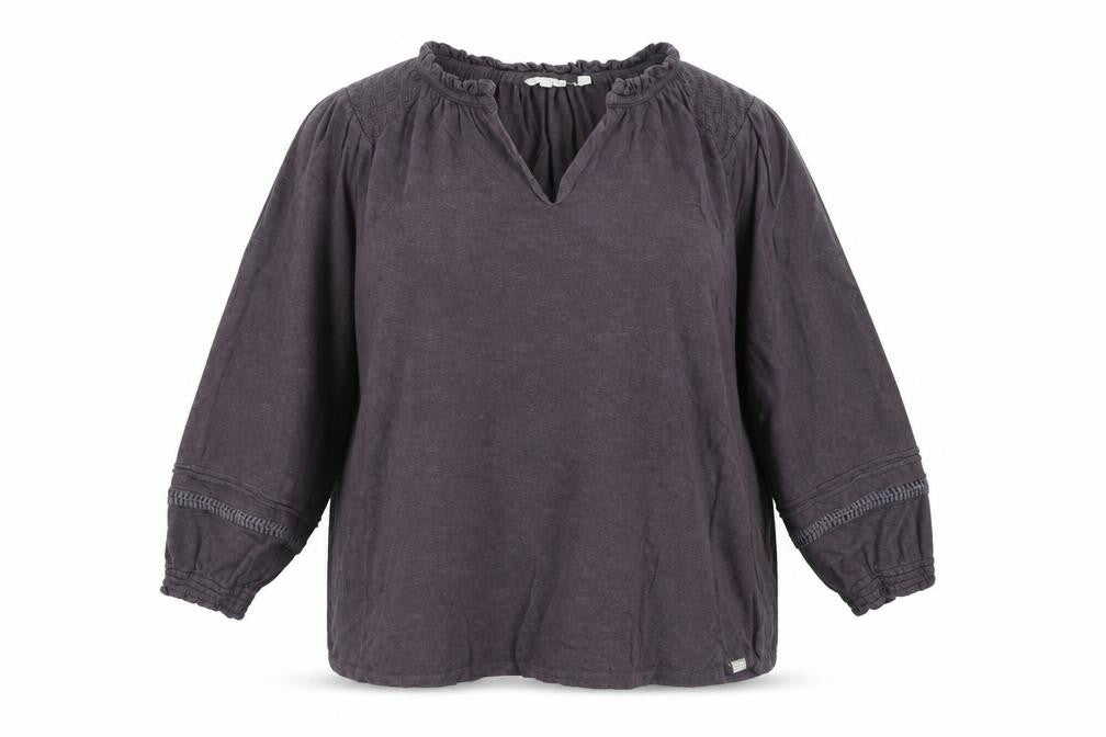 Fat Face Womens Purple 3/4 Sleeve V-Neck Tunic Blouse Size 18