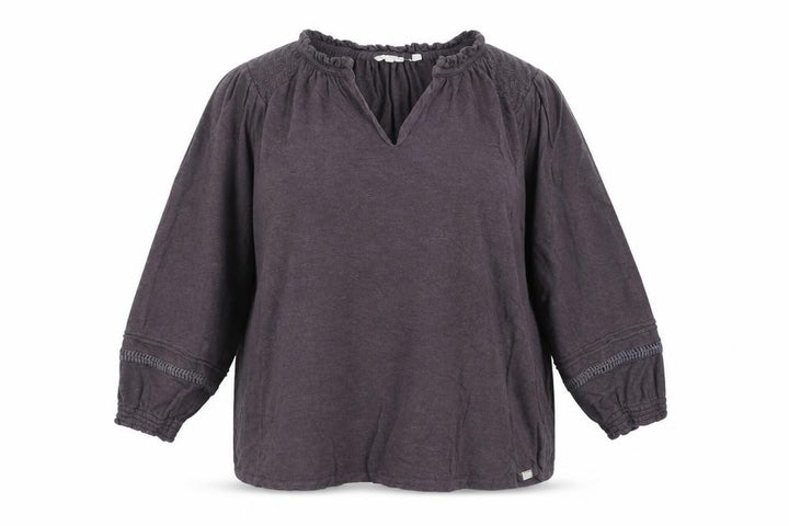 FatFace Womens Purple 3/4 Sleeve V-Neck Tunic Blouse Size 18