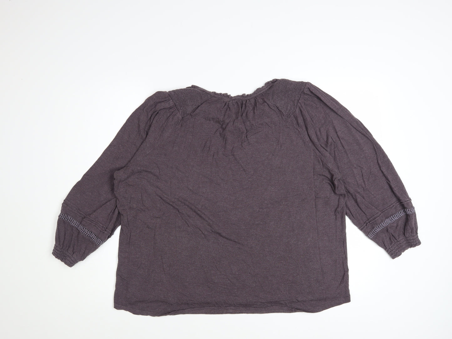 Fat Face Womens Purple 3/4 Sleeve V-Neck Tunic Blouse Size 18