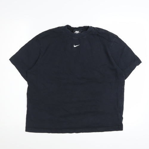 Nike Womens Black Small Cotton Crew Neck Sports T-Shirt
