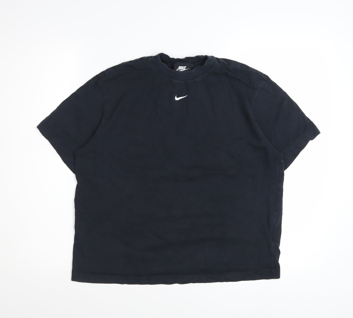 Nike Womens Black Small Cotton Crew Neck Sports T-Shirt