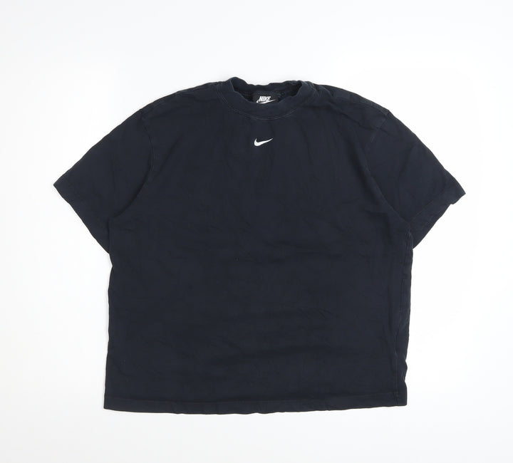 Nike Womens Black Small Cotton Crew Neck Sports T-Shirt