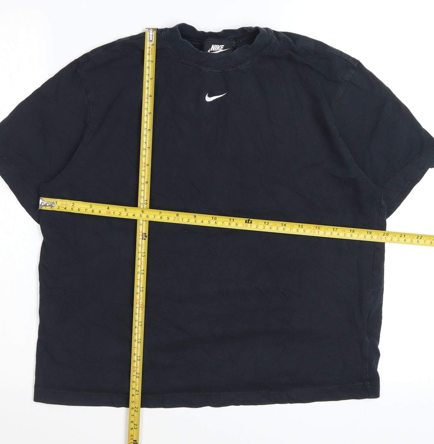 Nike Womens Black Small Cotton Crew Neck Sports T-Shirt