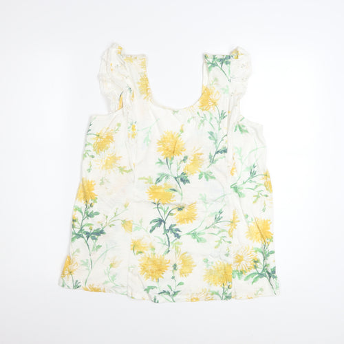 Fat Face Women's Multicoloured Floral Cotton Modal Sleeveless Camisole Top UK 10