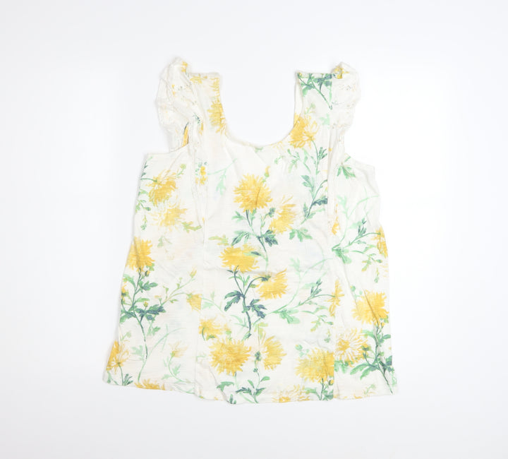 Fat Face Women's Multicoloured Floral Cotton Modal Sleeveless Camisole Top UK 10