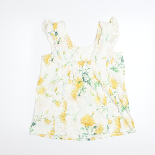 Fat Face Women's Multicoloured Floral Cotton Modal Sleeveless Camisole Top UK 10