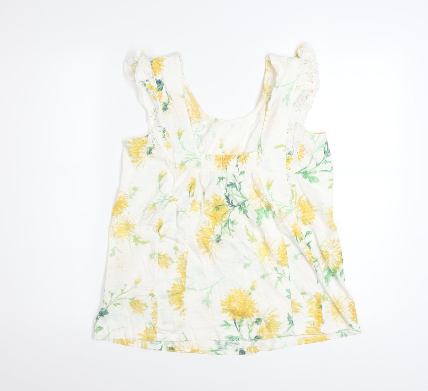 Fat Face Women's Multicoloured Floral Cotton Modal Sleeveless Camisole Top UK 10