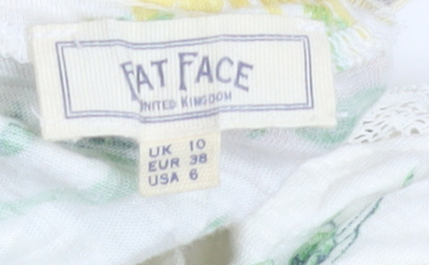 Fat Face Women's Multicoloured Floral Cotton Modal Sleeveless Camisole Top UK 10