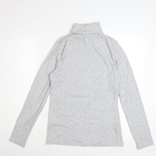 White Stuff Women Grey Roll Neck Long Sleeve Basic Top Size 16