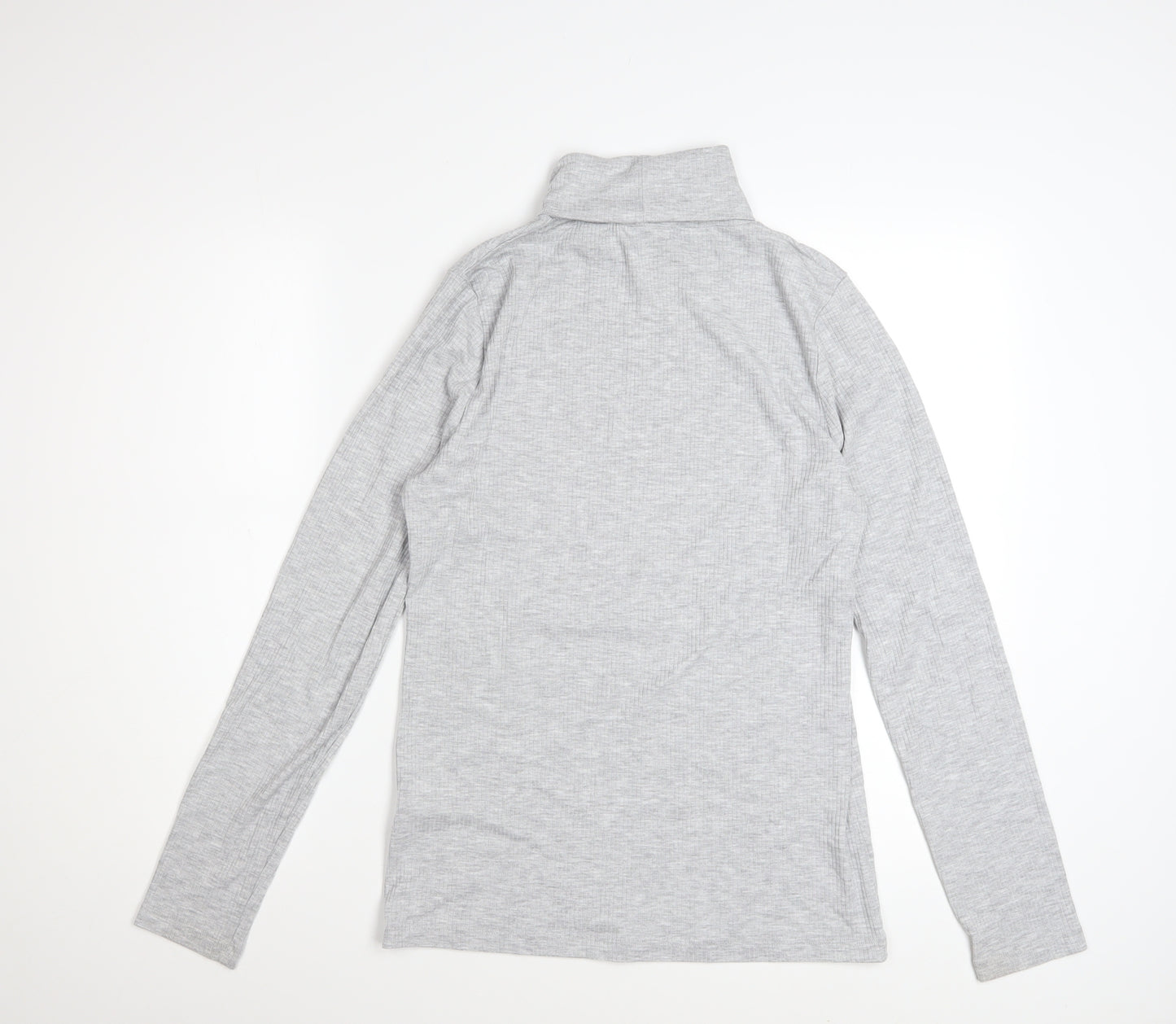 White Stuff Women Grey Roll Neck Long Sleeve Basic Top Size 16