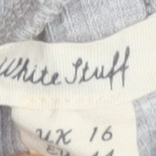 White Stuff Women Grey Roll Neck Long Sleeve Basic Top Size 16