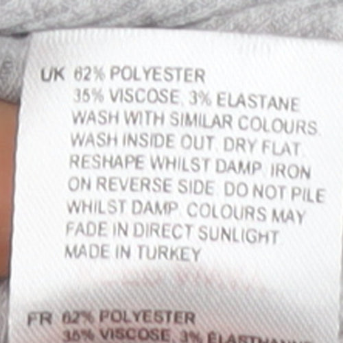 White Stuff Women Grey Roll Neck Long Sleeve Basic Top Size 16