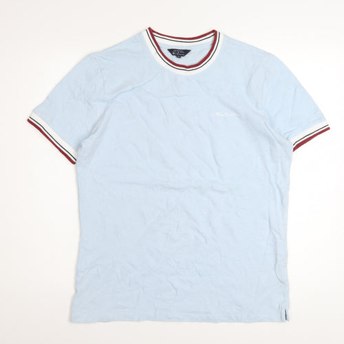 Ben Sherman Men's Blue Crew Neck Short Sleeve Cotton T-Shirt M