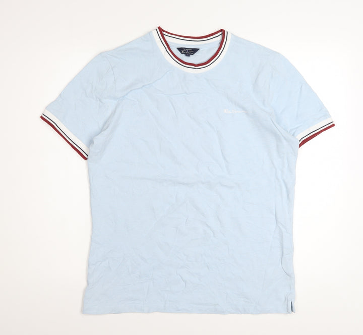 Ben Sherman Men's Blue Crew Neck Short Sleeve Cotton T-Shirt M