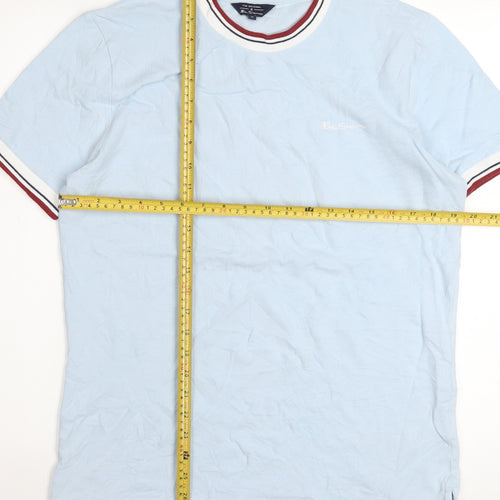 Ben Sherman Men's Blue Crew Neck Short Sleeve Cotton T-Shirt M