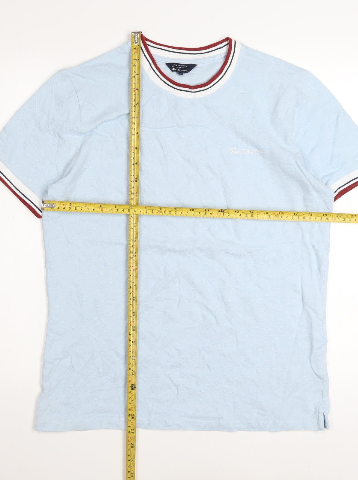 Ben Sherman Men's Blue Crew Neck Short Sleeve Cotton T-Shirt M