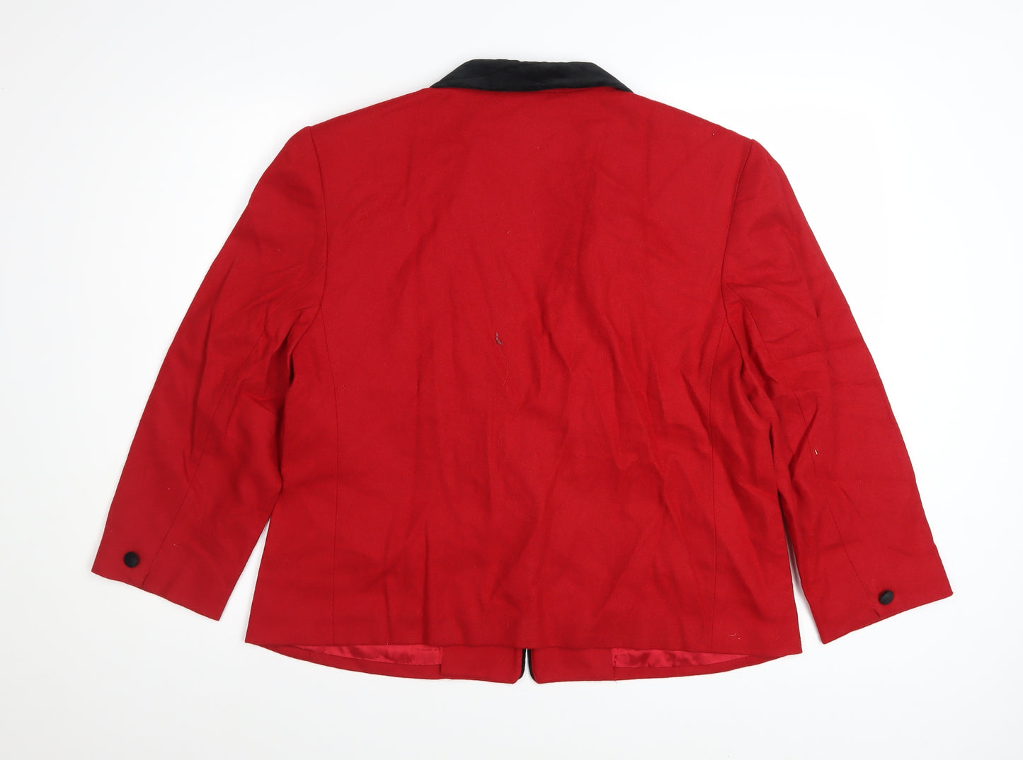 Koret Petites Women Red Wool Blazer Size 16 Classic Single-Breasted Jacket