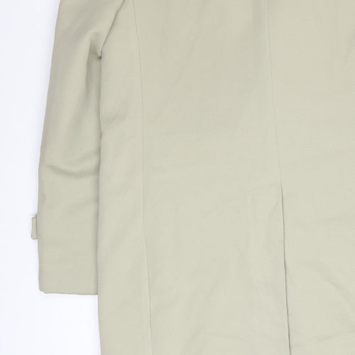 Cresco Women Beige Faux Fur Collar Button Overcoat Size 12